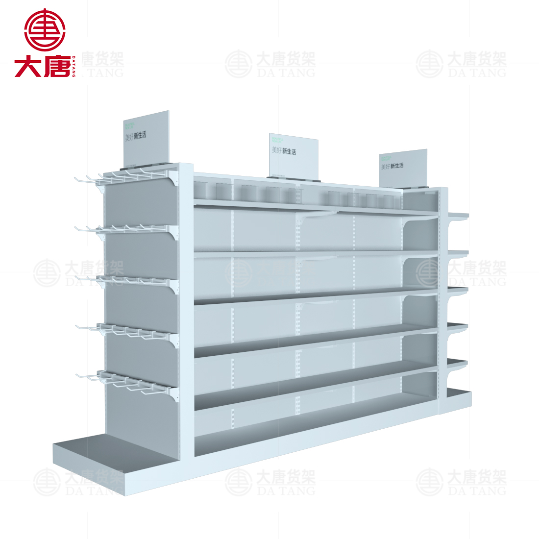 新疆精品貨架展柜,精品貨架廠家,精品鋼木貨架,大唐展示架