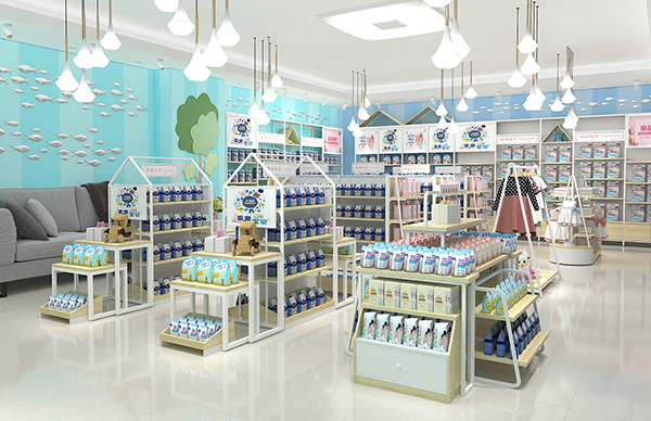 天津母嬰店貨架展柜陳列展示