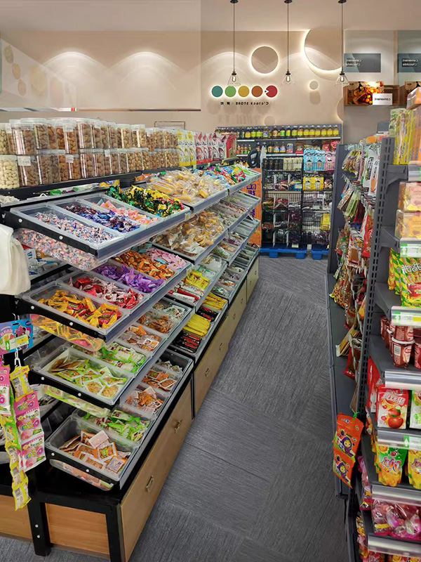 安徽散稱食品貨架,零食鋪貨架,定制小食品店展示架,大唐貨架