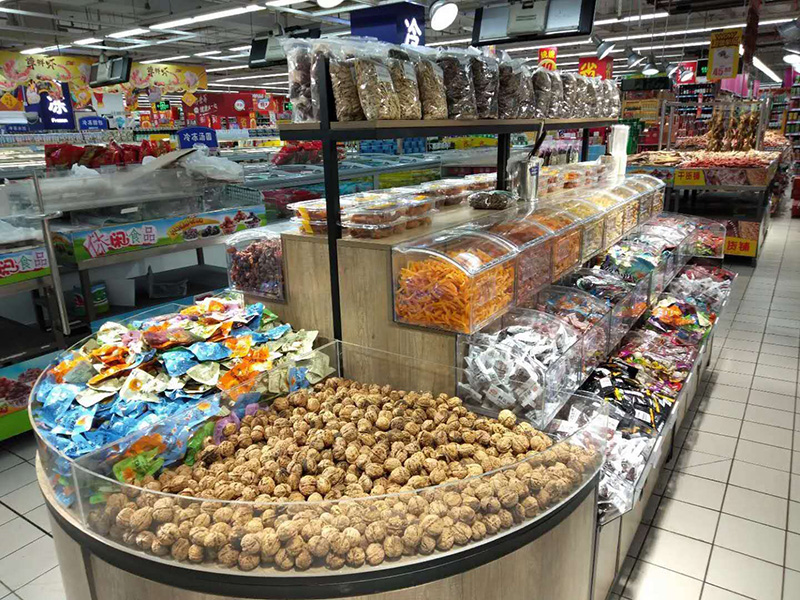 宜賓干貨陳列架,進口食品展示架,廣州大唐貨架廠