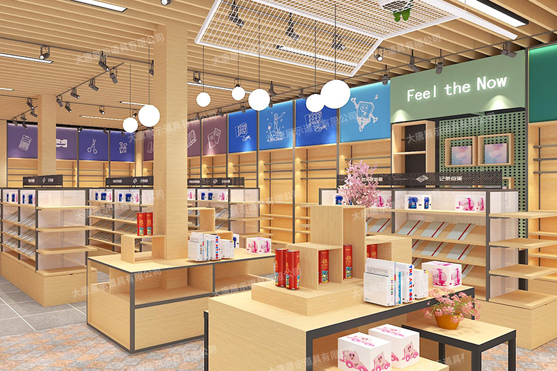 河南文具店貨架，文具貨架， 文具店道具，文具中島柜， 文具店貨架靠墻，大唐展示貨架