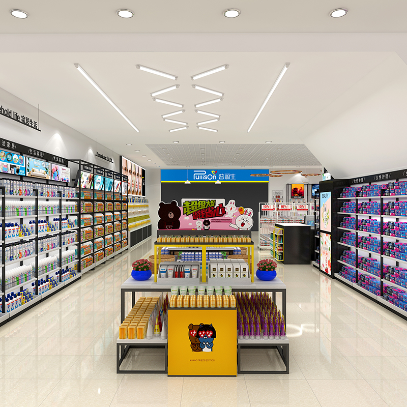 市轄輕奢彩妝展示柜化妝品展示架精品面膜香水陳列架專柜品牌雙面貨架