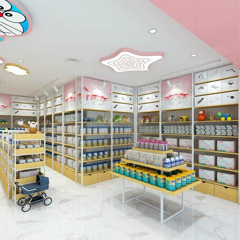 湖北母嬰貨架 廠家，母嬰貨架定做,孕嬰展示架批發(fā)