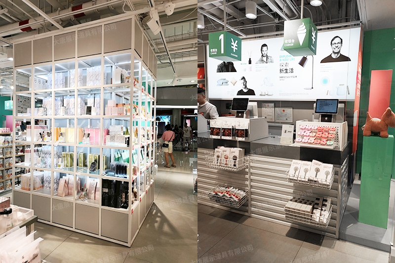 自貢精品店貨架，NOME貨架，諾米陳列架，大唐展示貨架，北歐風貨架，三元店貨架