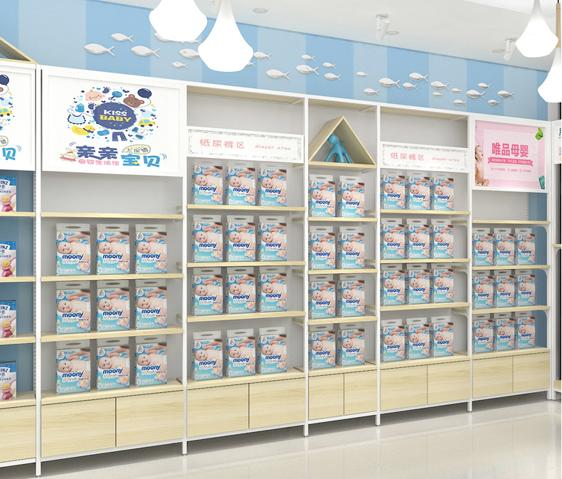 哈密地母嬰店陳列架,定制母嬰貨架廠家,母嬰店展示架
