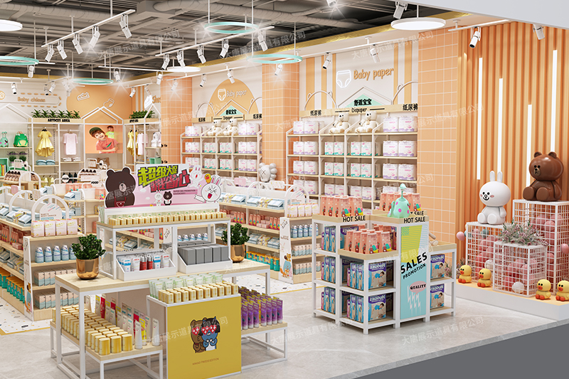 太原母嬰店貨架，母嬰奶粉貨架，奶粉陳列架，母嬰整店輸出，大唐展示貨架