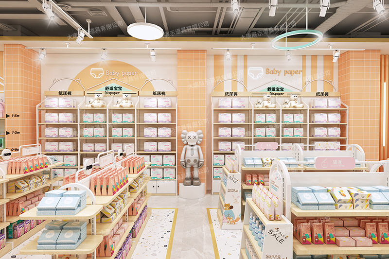 江門(mén)母嬰店貨架，母嬰奶粉貨架，奶粉陳列架，母嬰整店輸出，大唐展示貨架