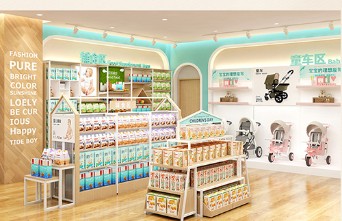 湖北母嬰孕嬰店貨架上的奶粉該如何陳列_廣州大唐展示