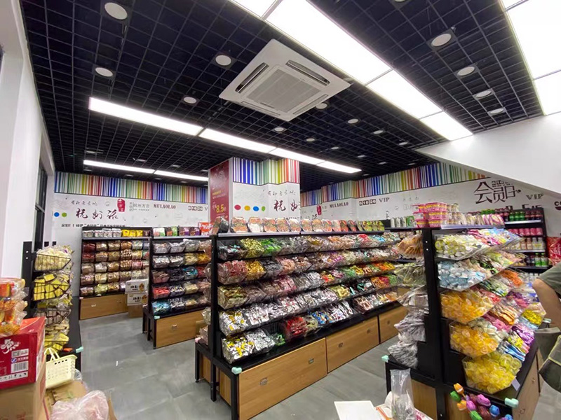 自貢進口零食貨架,食品店貨架,散裝零食貨架,大唐展示貨架