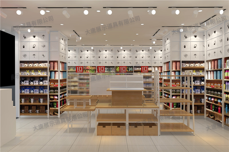 哈密地精品百貨店貨架,名創(chuàng)優(yōu)品貨架,鋼木貨架