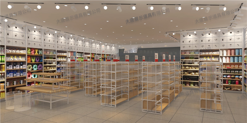 遂寧精品百貨店貨架,名創(chuàng)優(yōu)品貨架,鋼木貨架