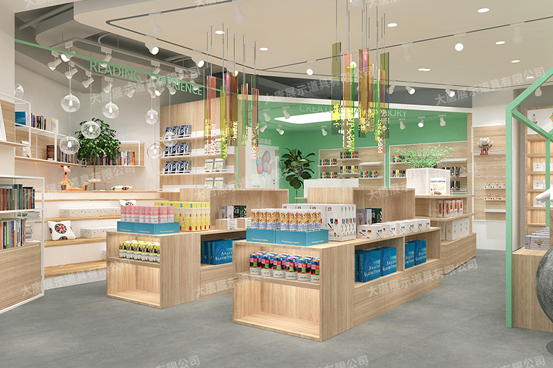 張家口文具店貨架，文具貨架， 文具店道具，文具中島柜， 文具店貨架靠墻，大唐展示貨架