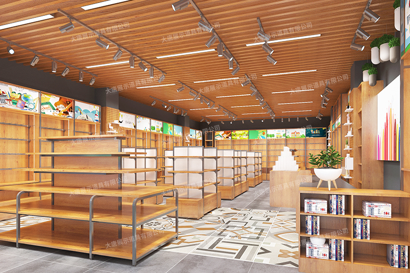 貴陽文具店貨架，文具貨架， 文具店道具，文具中島柜， 文具店貨架靠墻，大唐展示貨架