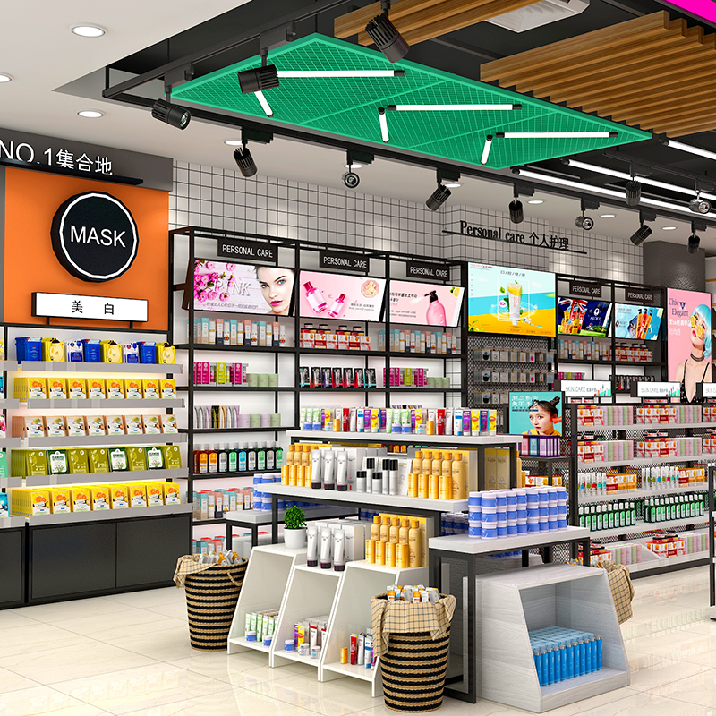 增城精品化妝品陳列柜美妝展示架多層陳列架