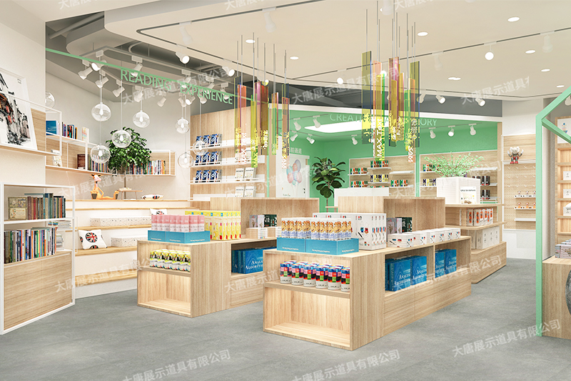 黃埔文具店貨架，文具貨架， 文具店道具，文具中島柜， 文具店貨架靠墻，大唐展示貨架